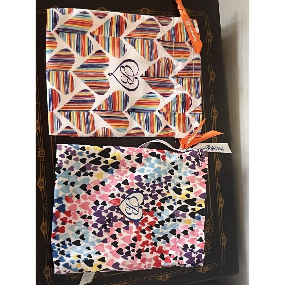 (2) Brighton Jewelry Trinket Pouch Fabric Bag 6 x 4.75